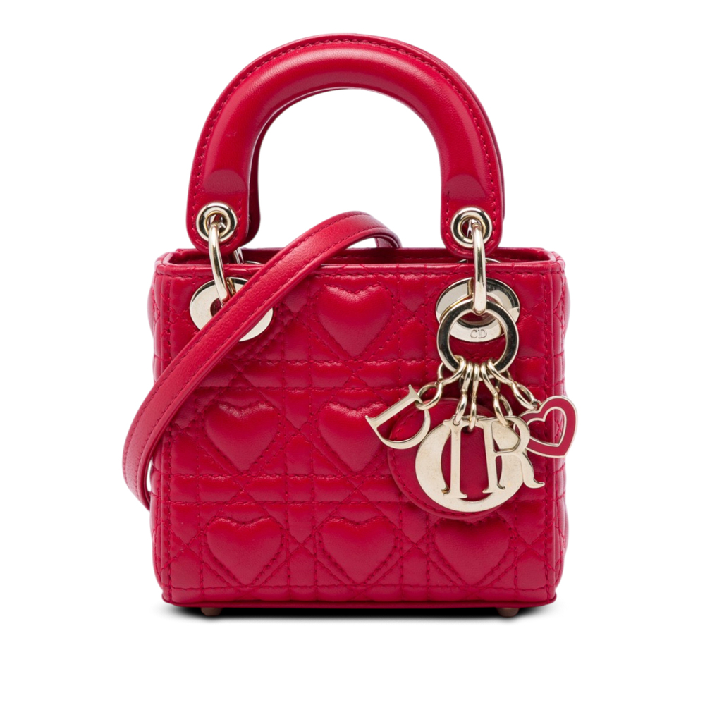 Pre-Loved Dior DiorAmour Micro Lambskin Cannage Lady Dior